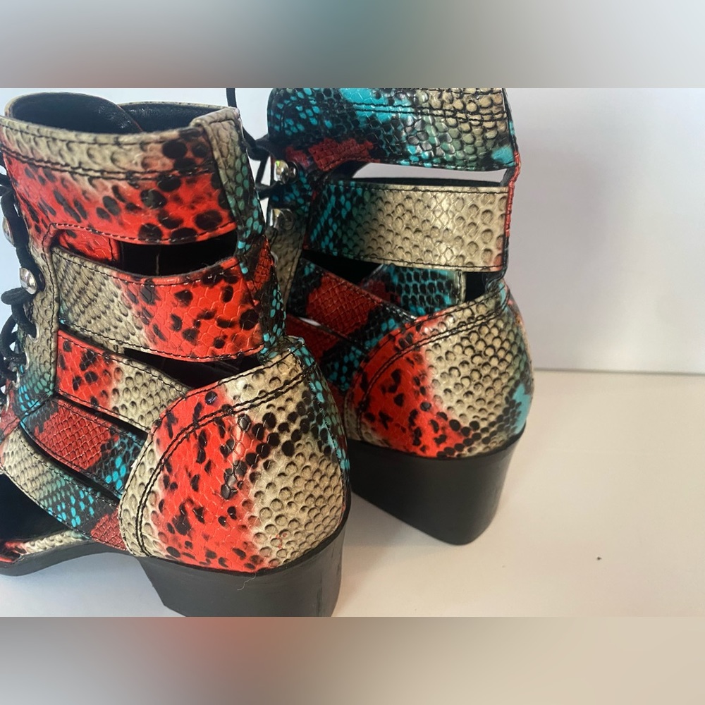 Multi-Color Snake Print Boots - image 6